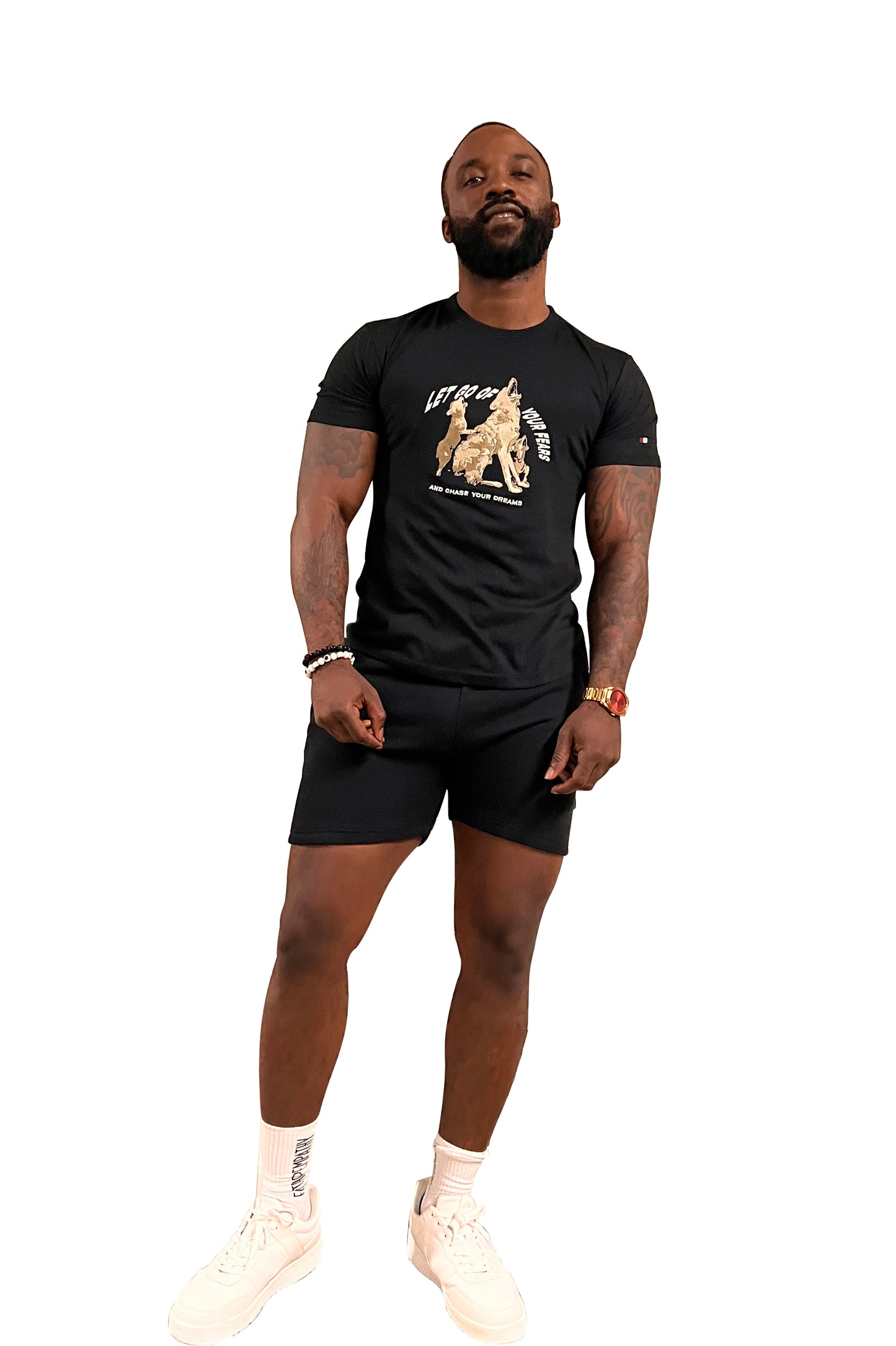 Wolf Design T Shirt - Black