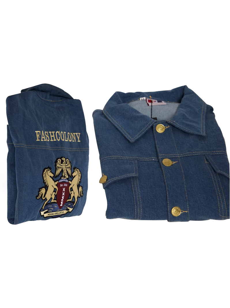 Oversized Denim Jacket with golden buttons