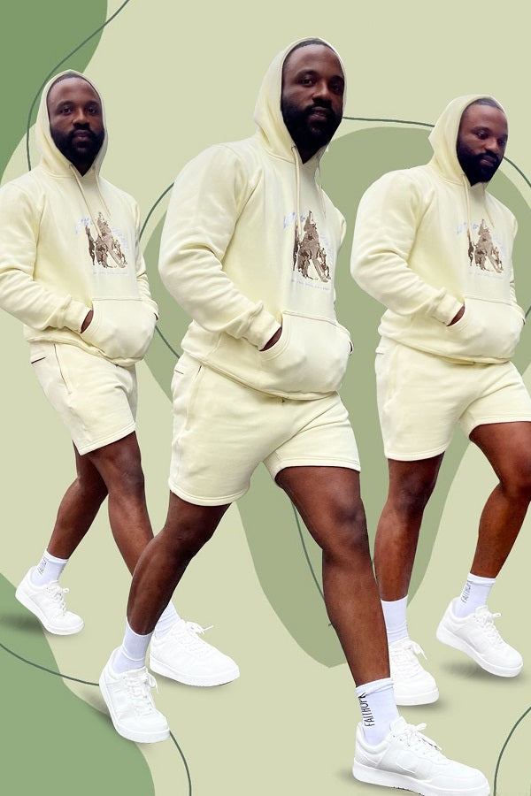 Wolf hoodie Sweatshirt- Light Yellow