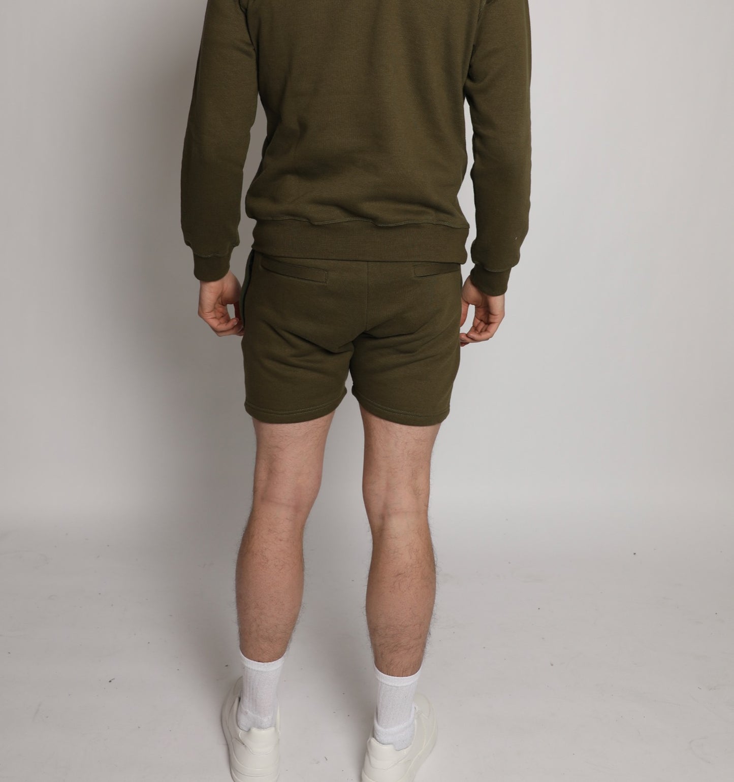 tapered fit zipper short - Khaki