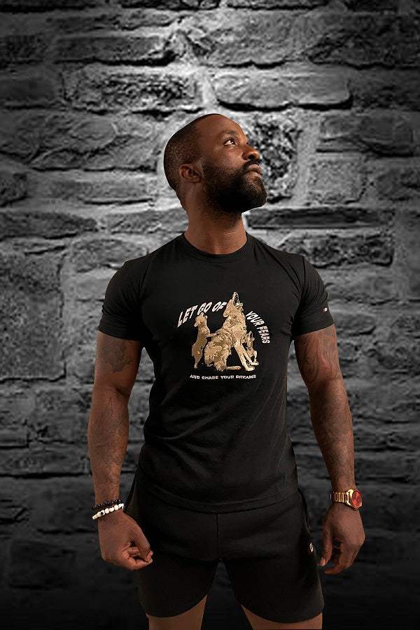 Wolf Design T Shirt - Black