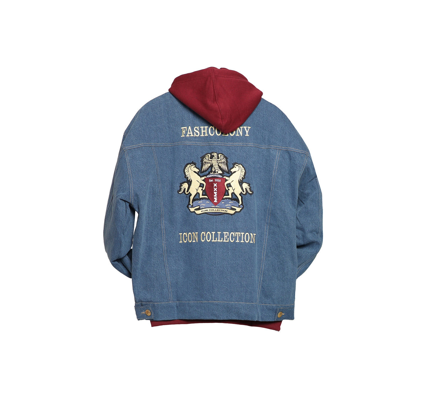 Oversized Denim Jacket with golden buttons