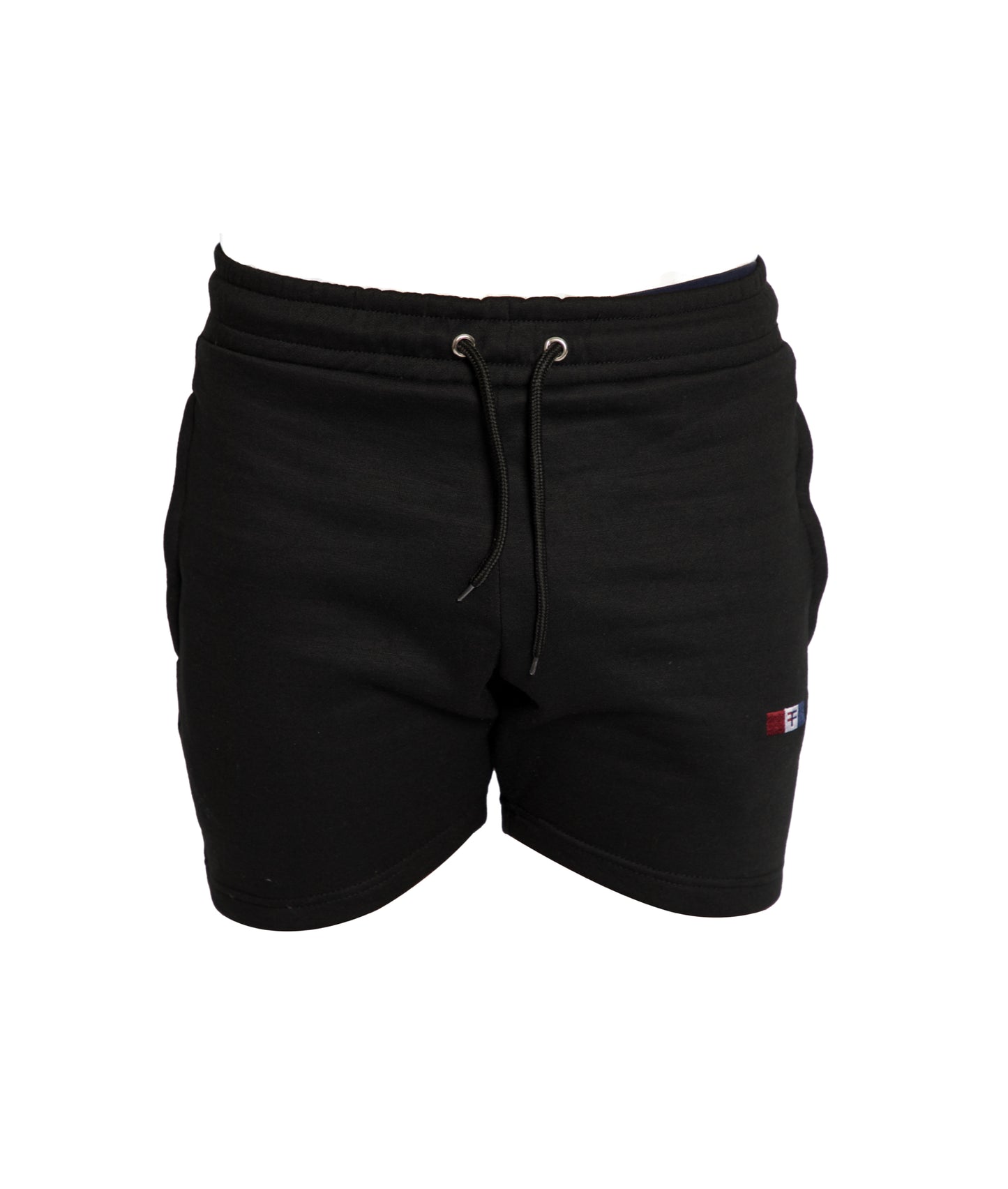 tapered fit zipper short - Black