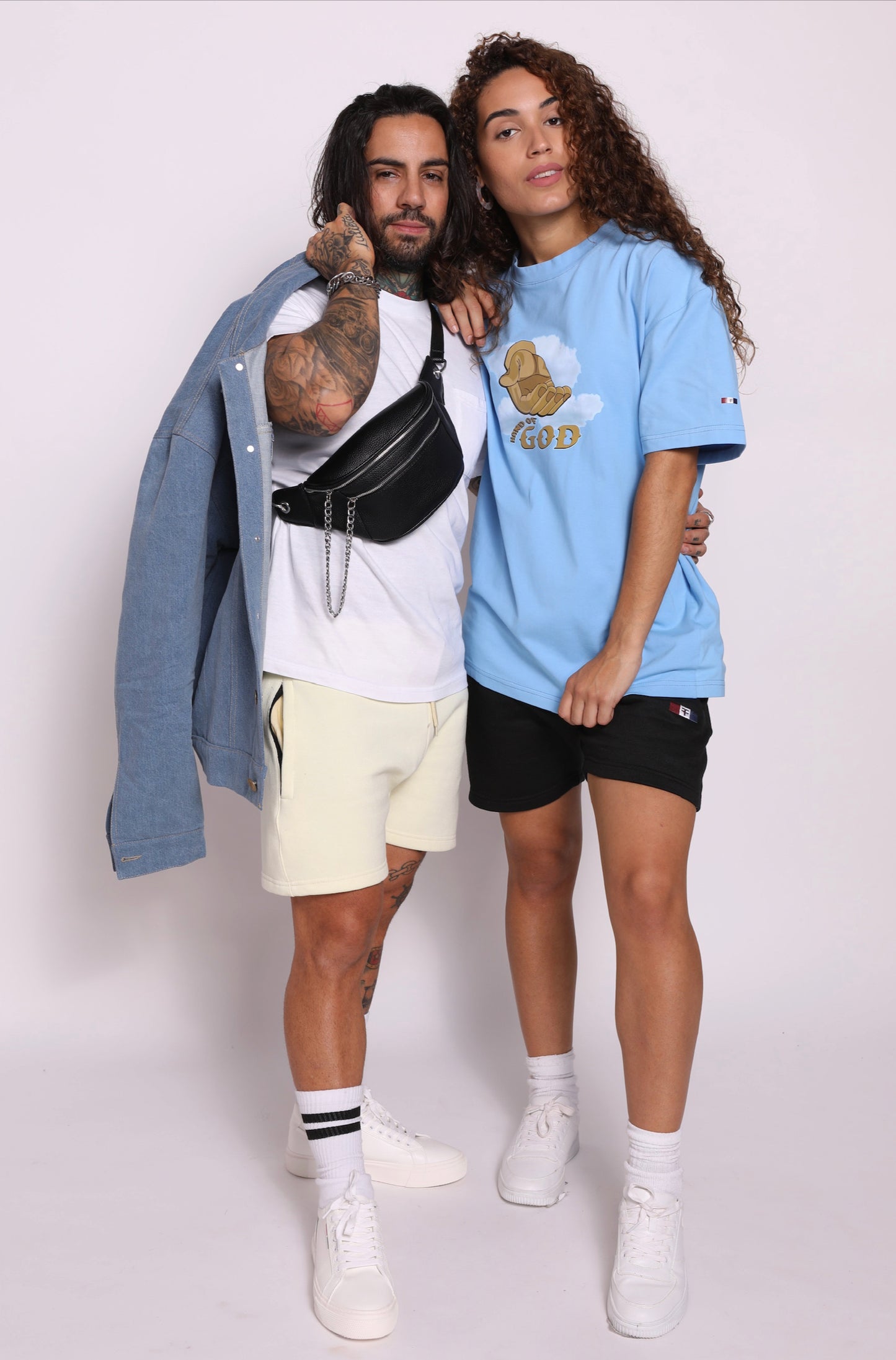 Hand of God T Shirt - Light Blue