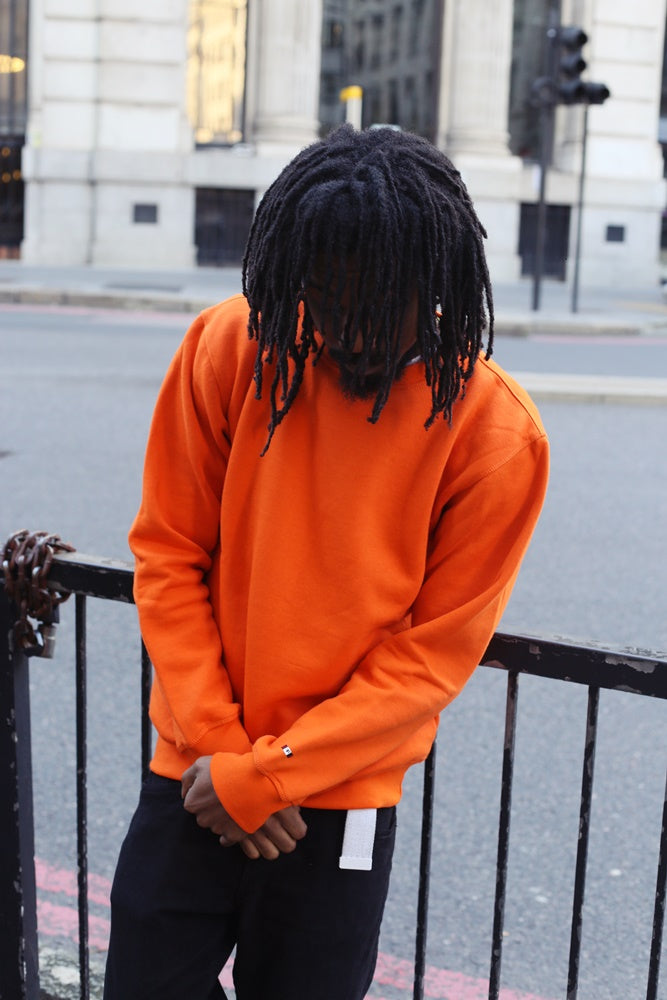 Essential crew neck Sweatshirt- Orange