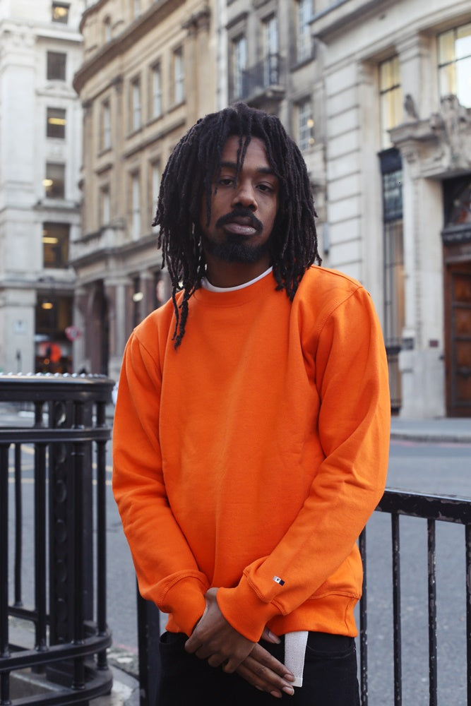 Essential crew neck Sweatshirt- Orange